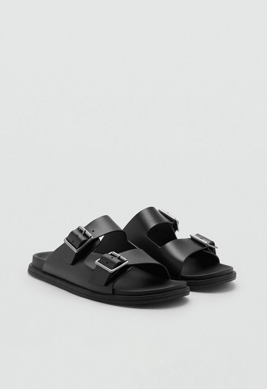 MANGO - Sandalia buckle - black 