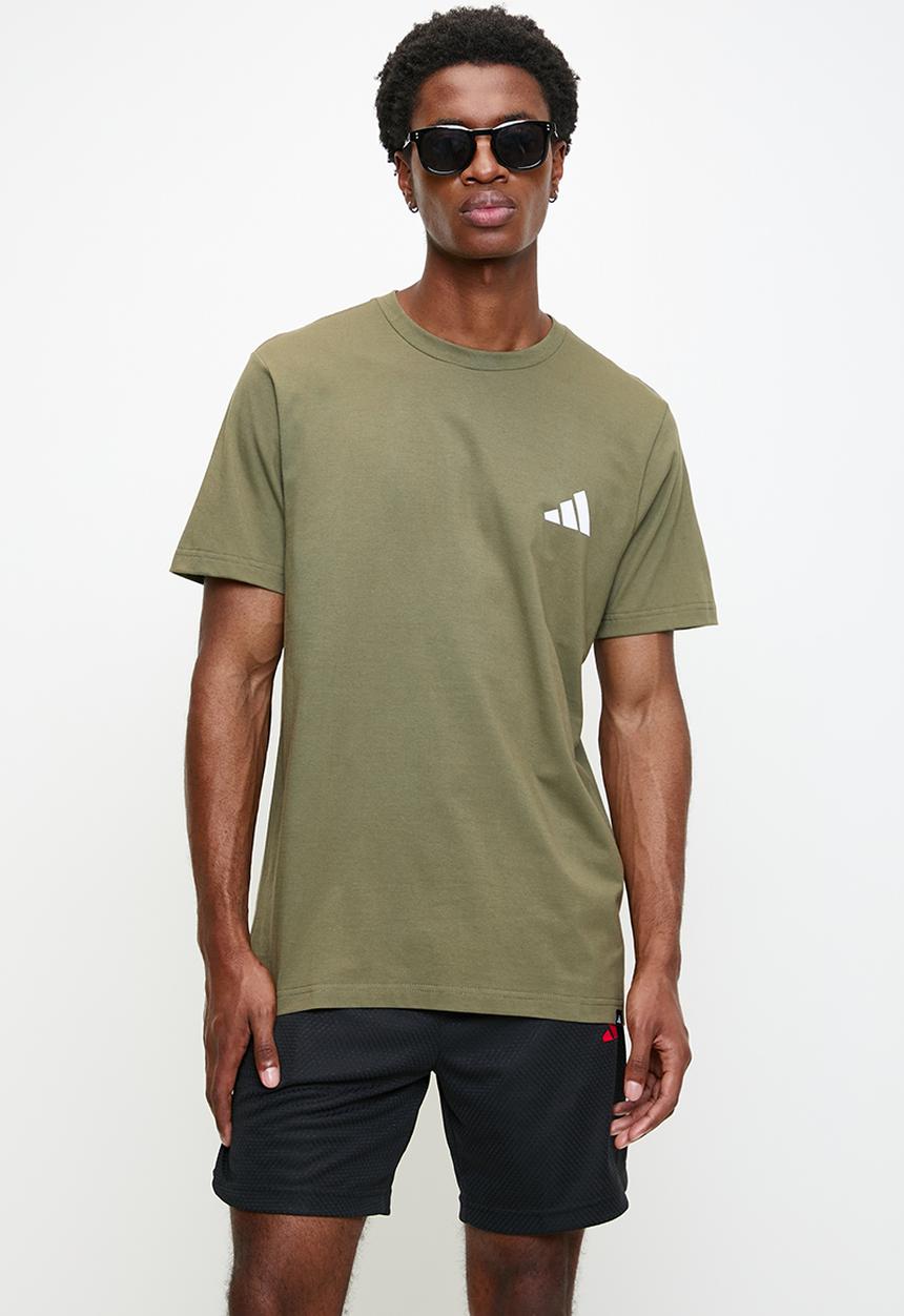 adidas Performance - Hoop Lens Tee - Olive strata