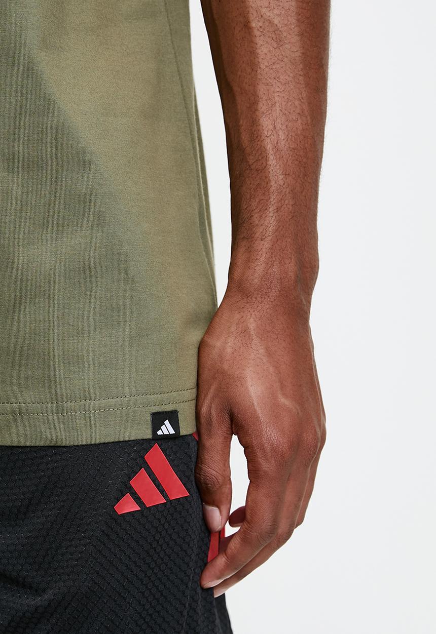 adidas Performance - Hoop Lens Tee - Olive strata