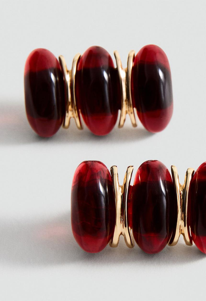 MANGO - Pendiente Sicilia Earrings - Maroon
