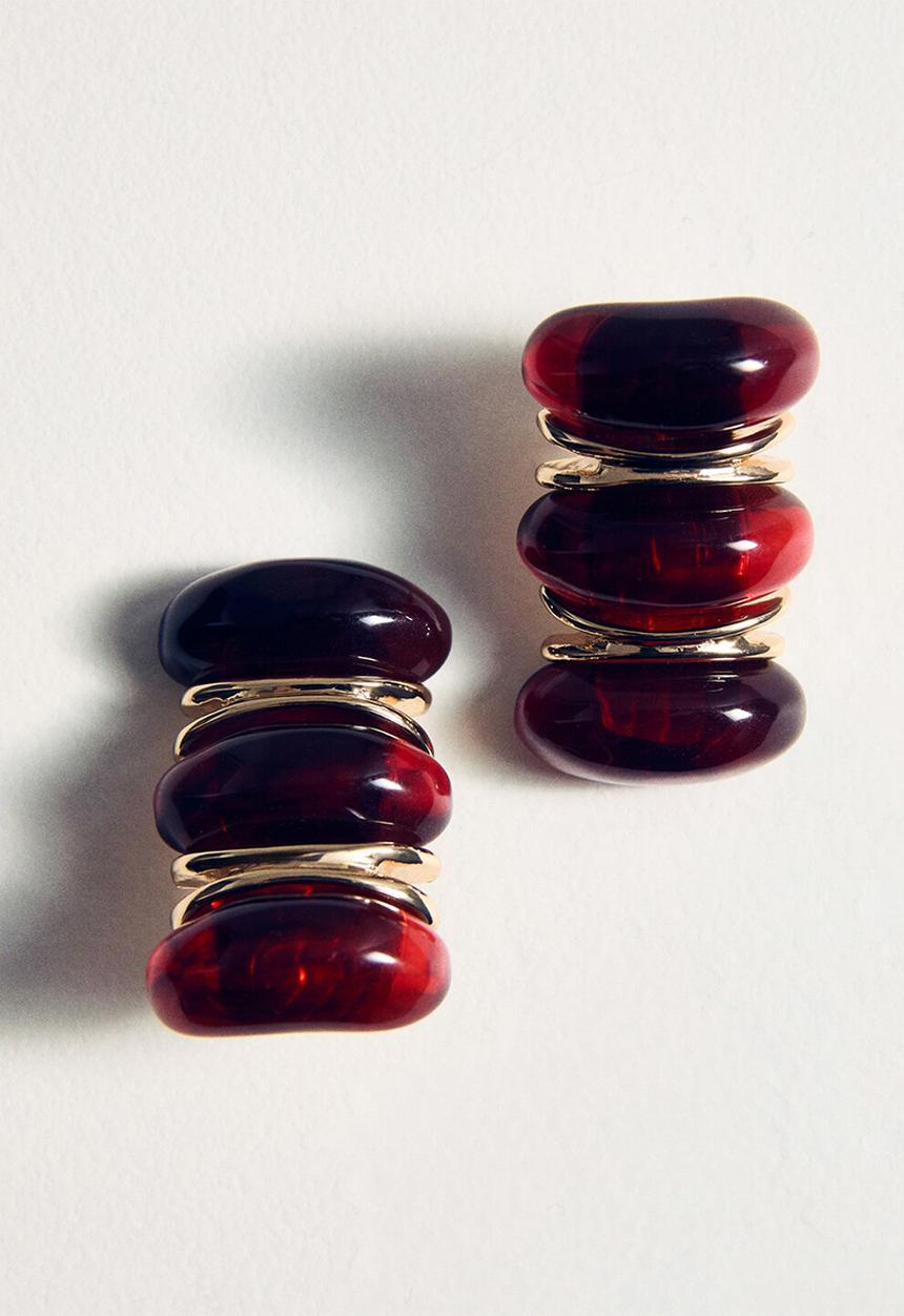 MANGO - Pendiente Sicilia Earrings - Maroon