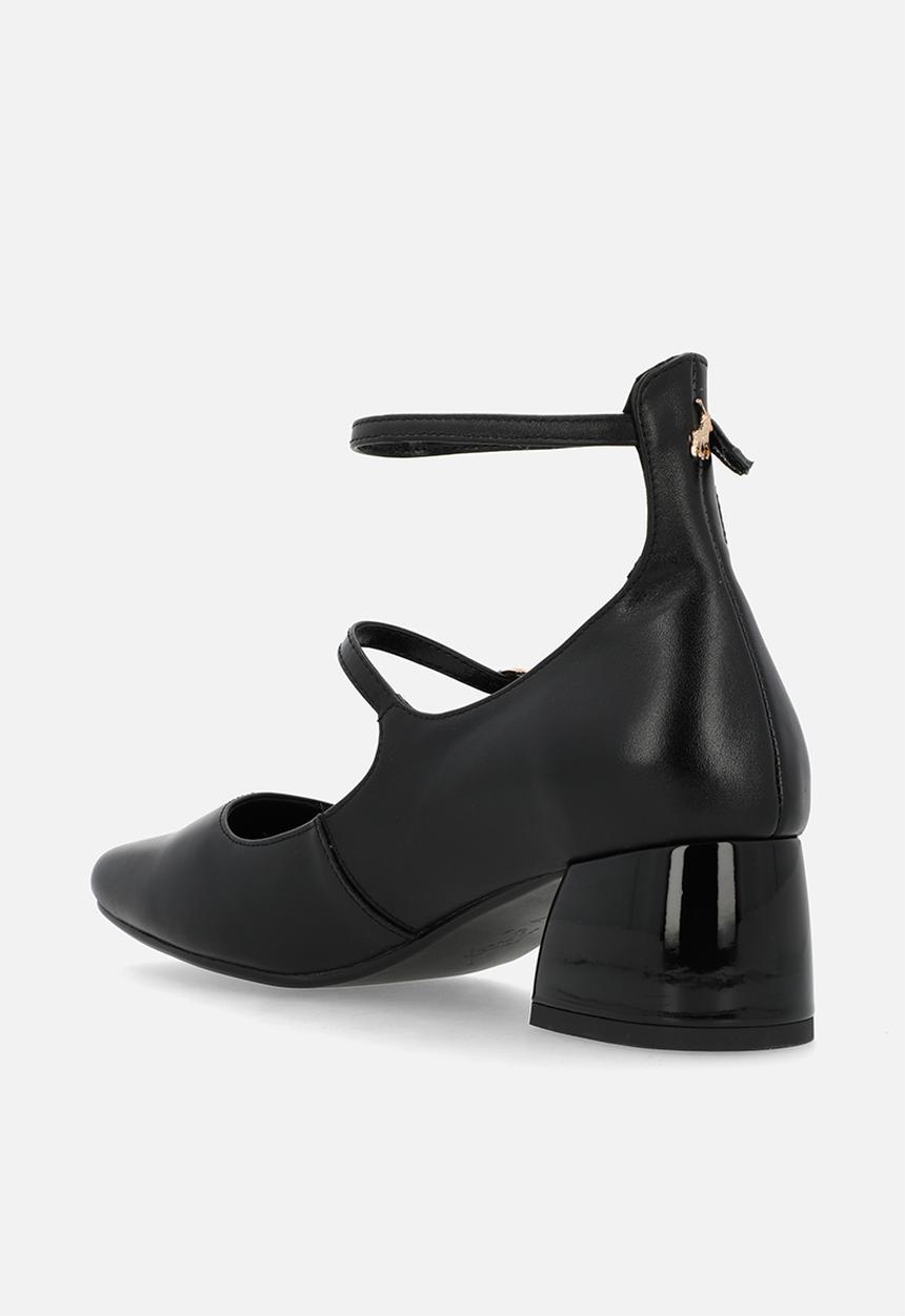 POLO - Double strap mary jane heel - black