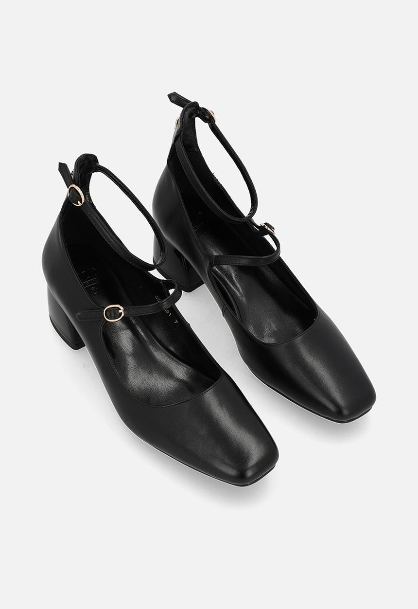 POLO - Double strap mary jane heel - black