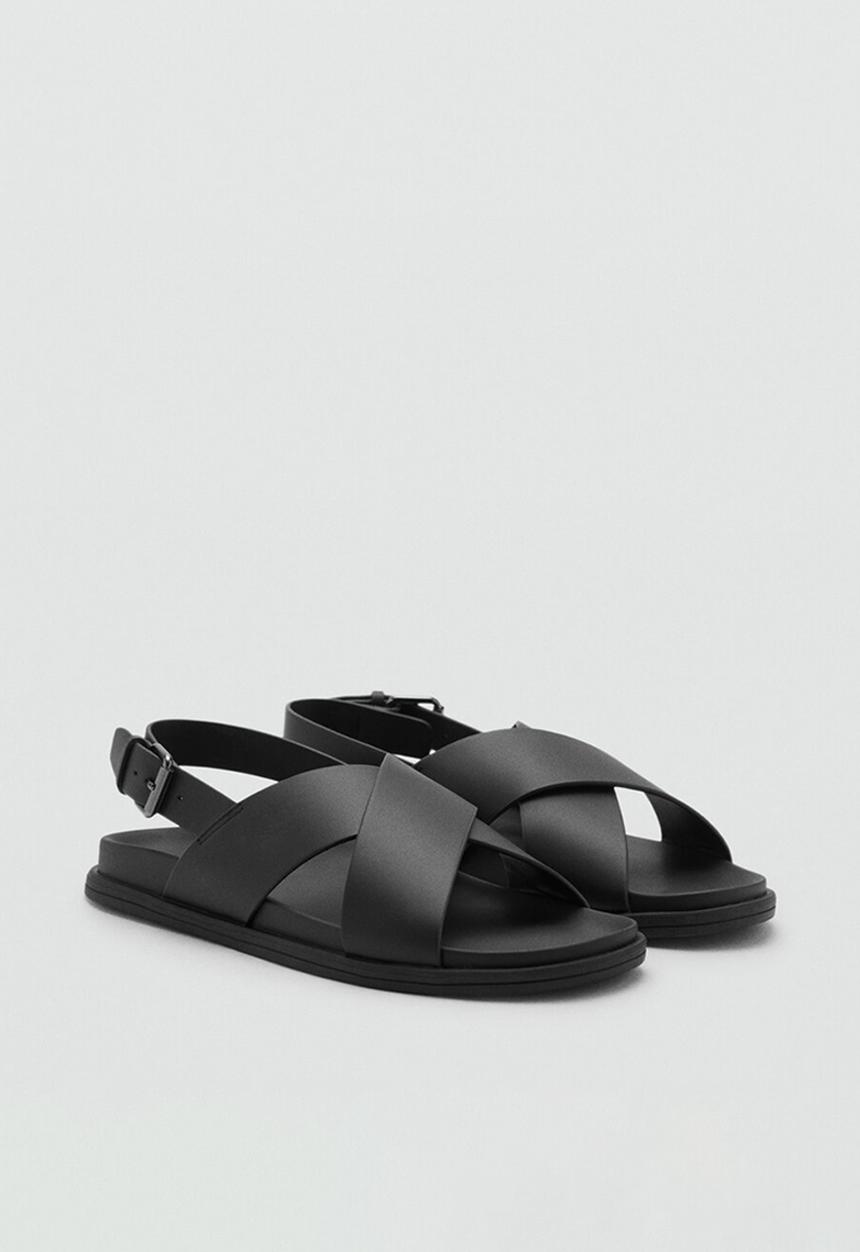 MANGO - Sandalia romana - black 