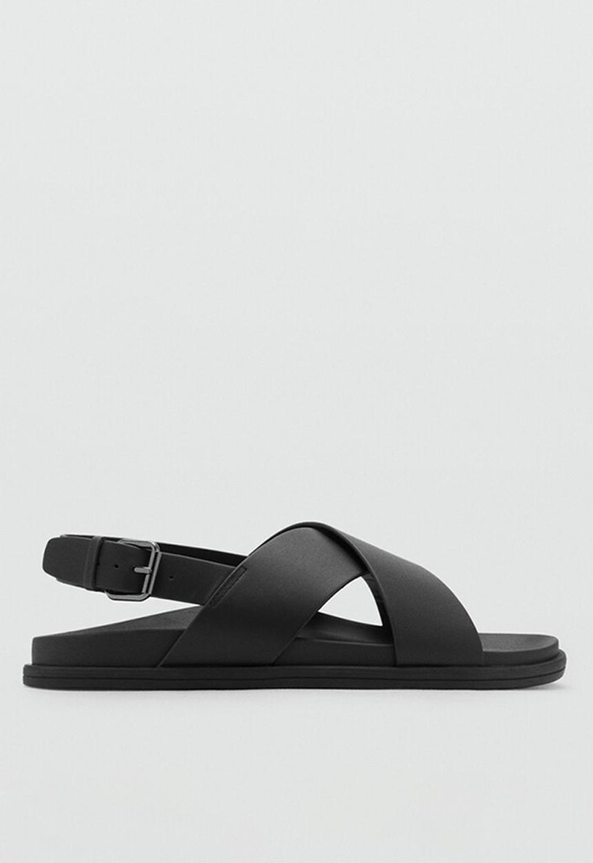 MANGO - Sandalia romana - black 