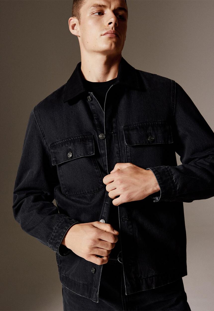 MANGO - Cazadora Lithia - Black Denim