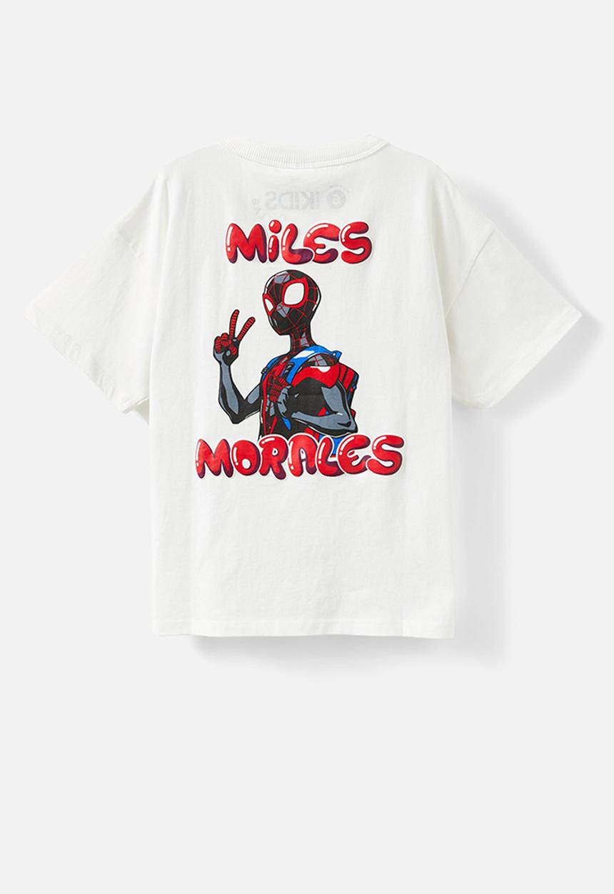Cotton On - Licensed drop shoulder short sleeve tee - lcn mar vanilla/spiderman miles morales