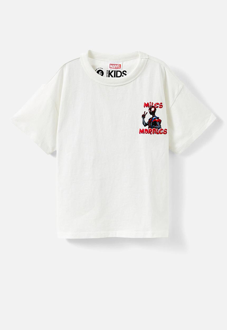 Cotton On - Licensed drop shoulder short sleeve tee - lcn mar vanilla/spiderman miles morales