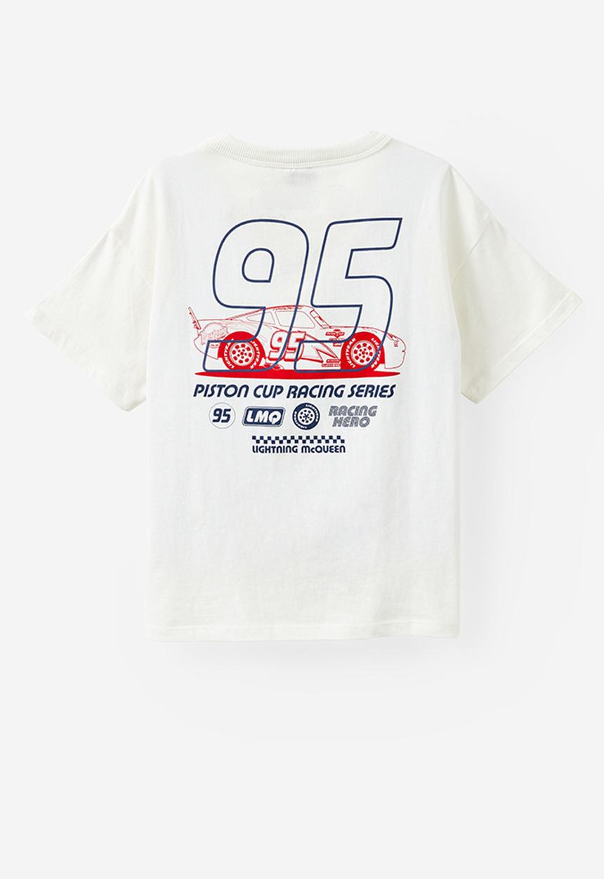 Cotton On - Licensed drop shoulder short sleeve tee - lcn dis vanilla/lmq piston cup racing series