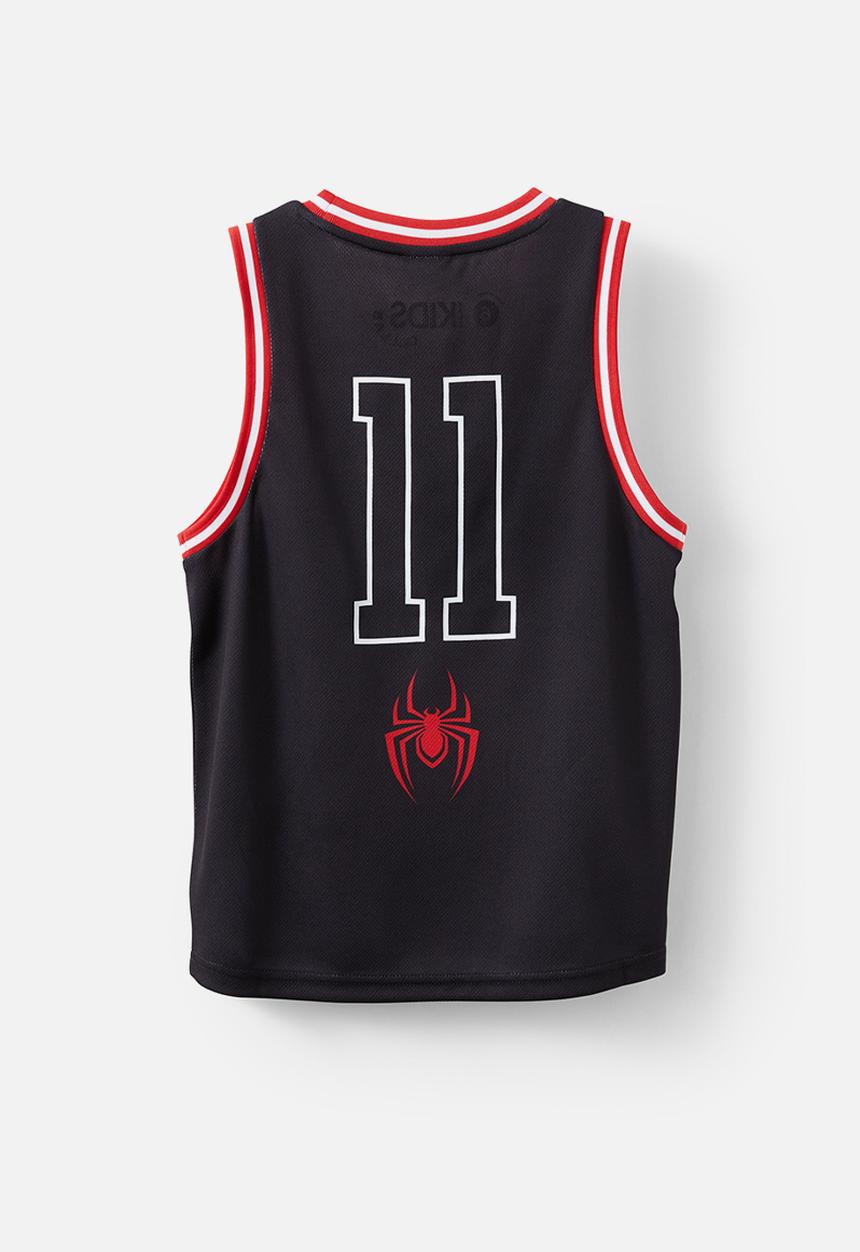 Cotton On - License basketball tank - lcn mar black/miles morales spiderman 11