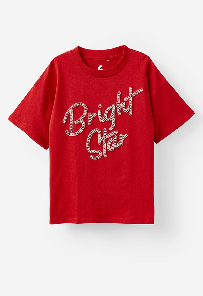 Cotton On - Livvy lux short sleeve tee - varsity red/bright star