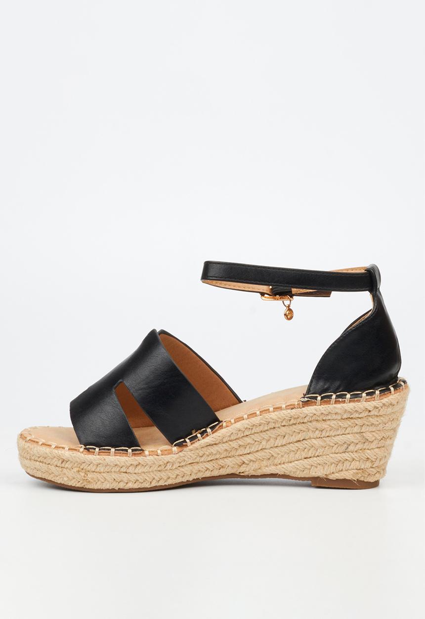 Miss Black - Jayda 11 h-cut rope wedge - black