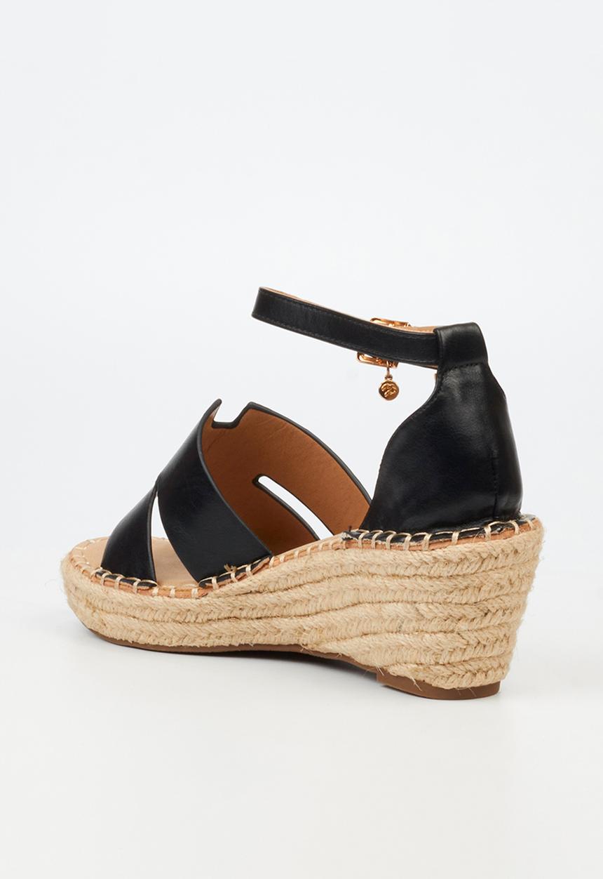 Miss Black - Jayda 11 h-cut rope wedge - black