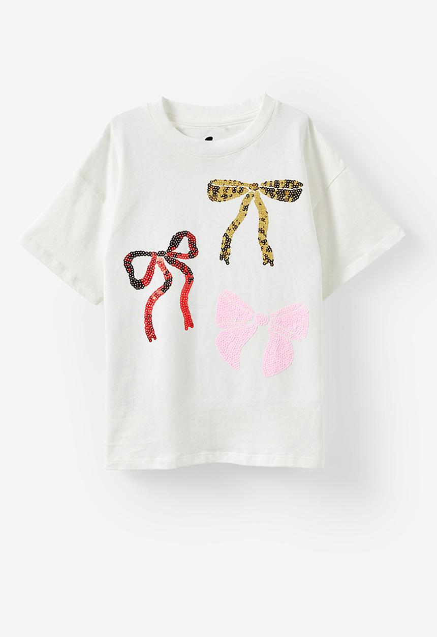 Cotton On - Livvy lux short sleeve tee - vanilla/bow party