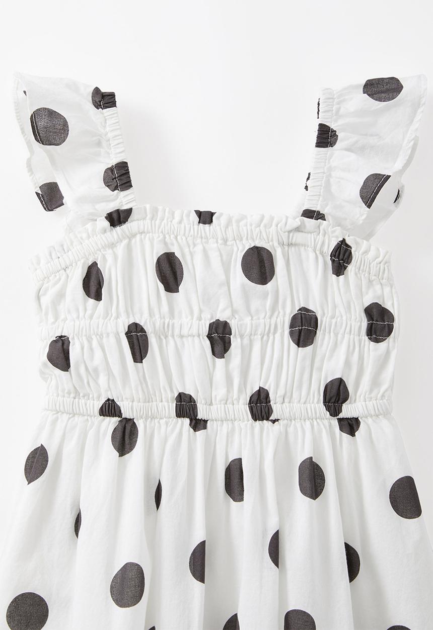 Cotton On - Frankie flutter sleeve dress - white/black spot
