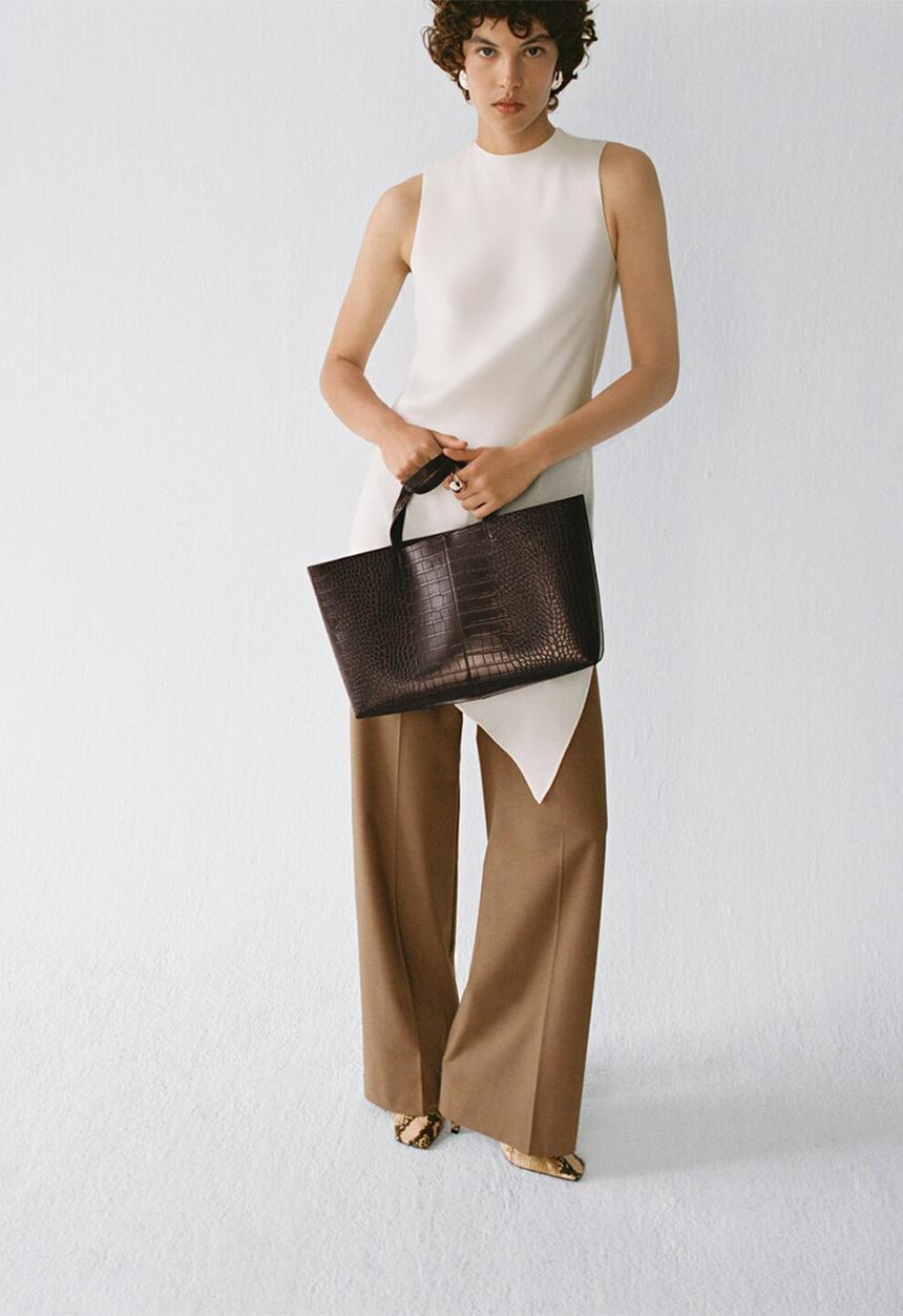MANGO - Manu shoulder bag - dark brown