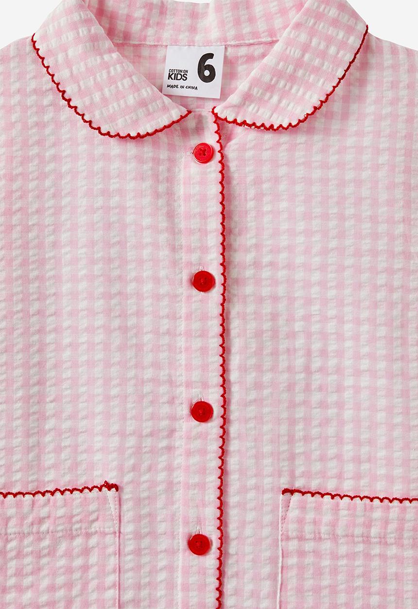 Cotton On - Betty short sleeve pyjama set - fairy pink/gingham