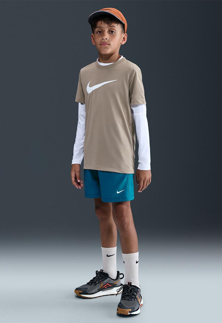 Nike - Boys Nike Dri-Fit Multi Woven Short - Green Abyss/White