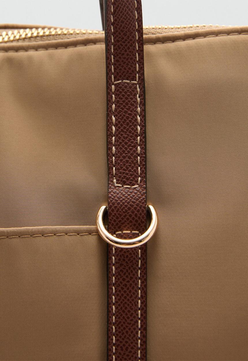 MANGO - Cobalt tote bag - light beige