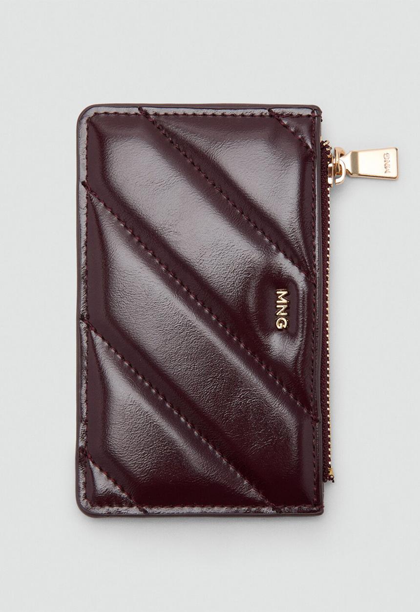 MANGO - Monedero P Diagonal Purse- Bordeaux