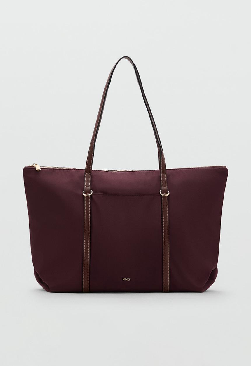 MANGO - Cobalt tote bag - dark red