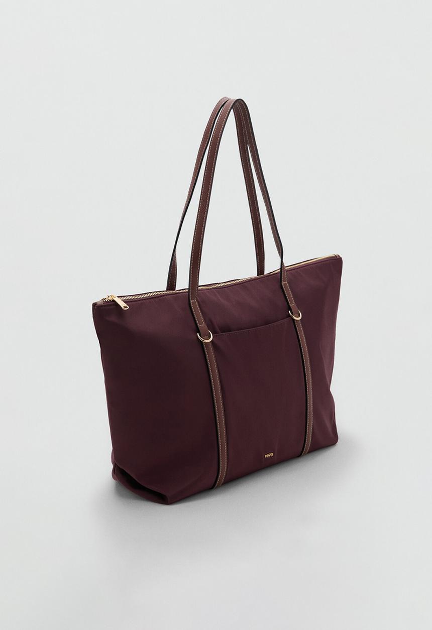 MANGO - Cobalt tote bag - dark red