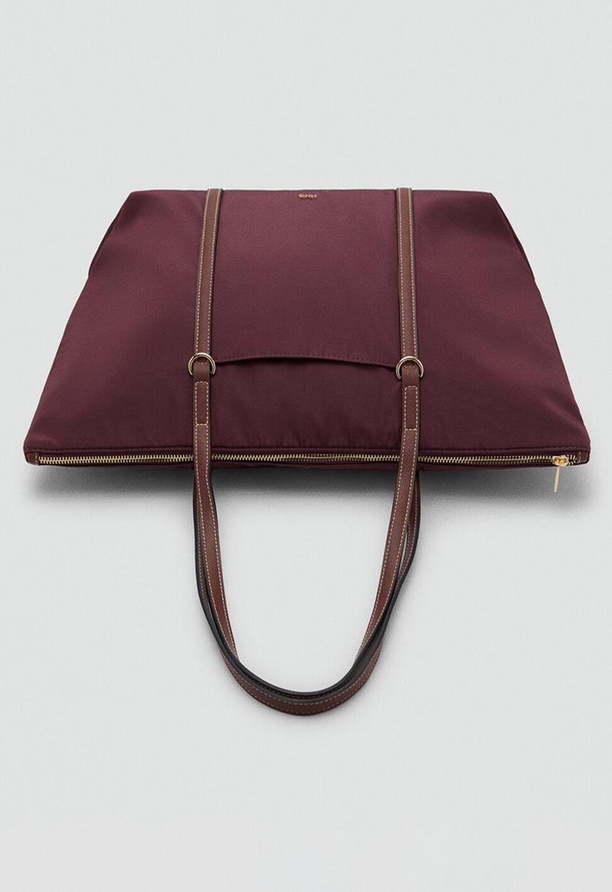 MANGO - Cobalt tote bag - dark red