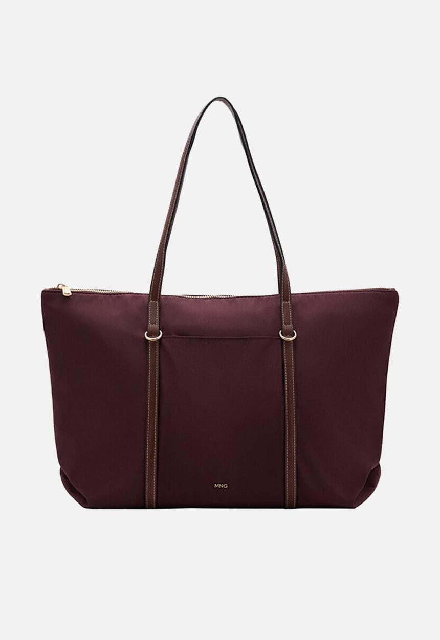 MANGO - Cobalt tote bag - dark red