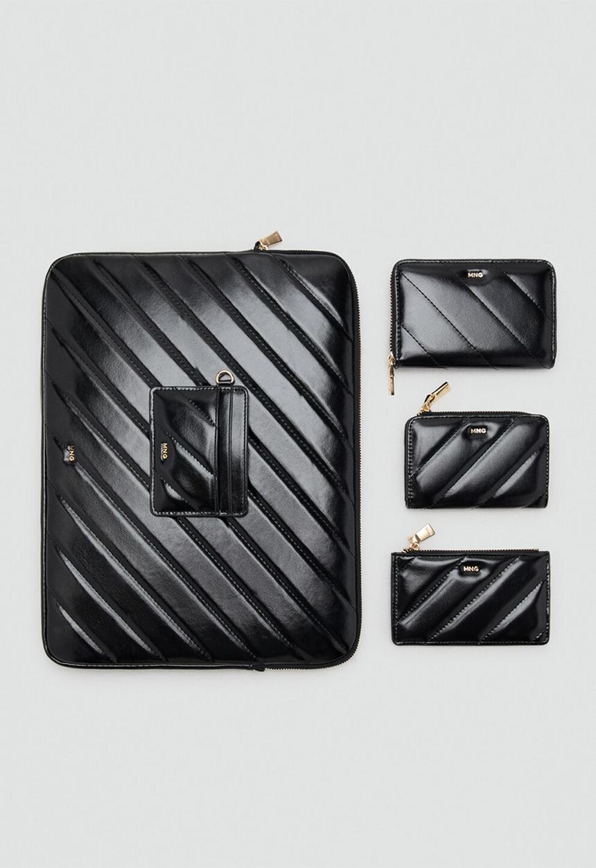 MANGO - Monedero P Diagonal Purse- Black