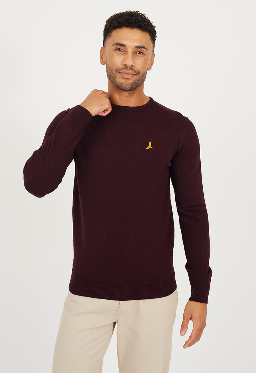 Brave Soul - Crew Neck Jumper - Oxblood