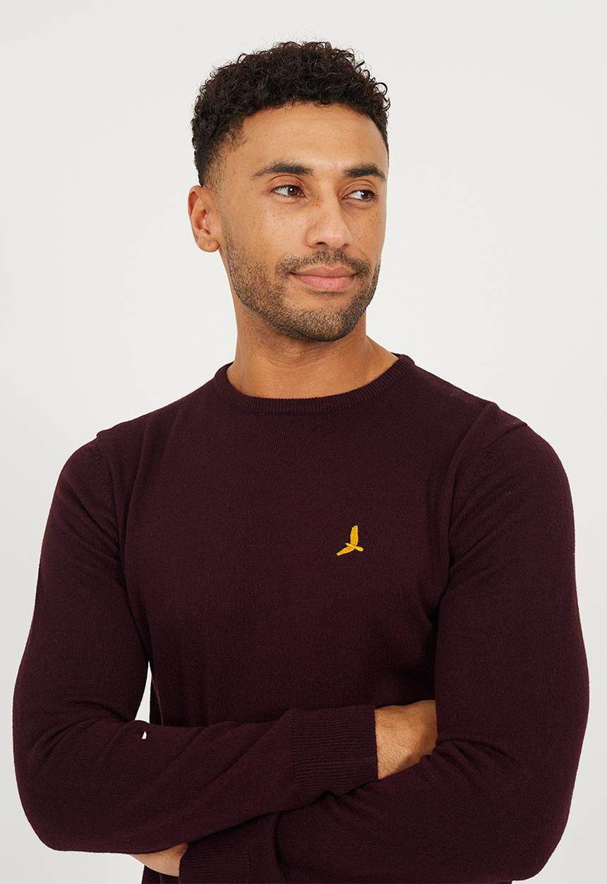 Brave Soul - Crew Neck Jumper - Oxblood