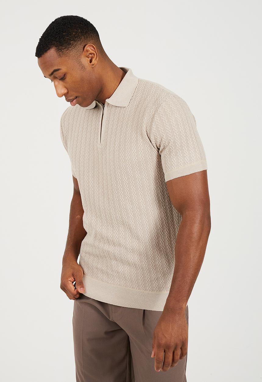 Brave Soul - Polo Neck - Stone Marl