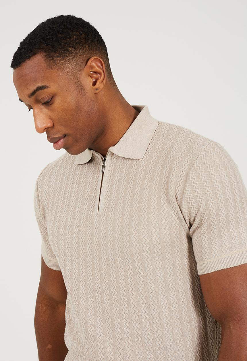Brave Soul - Polo Neck - Stone Marl