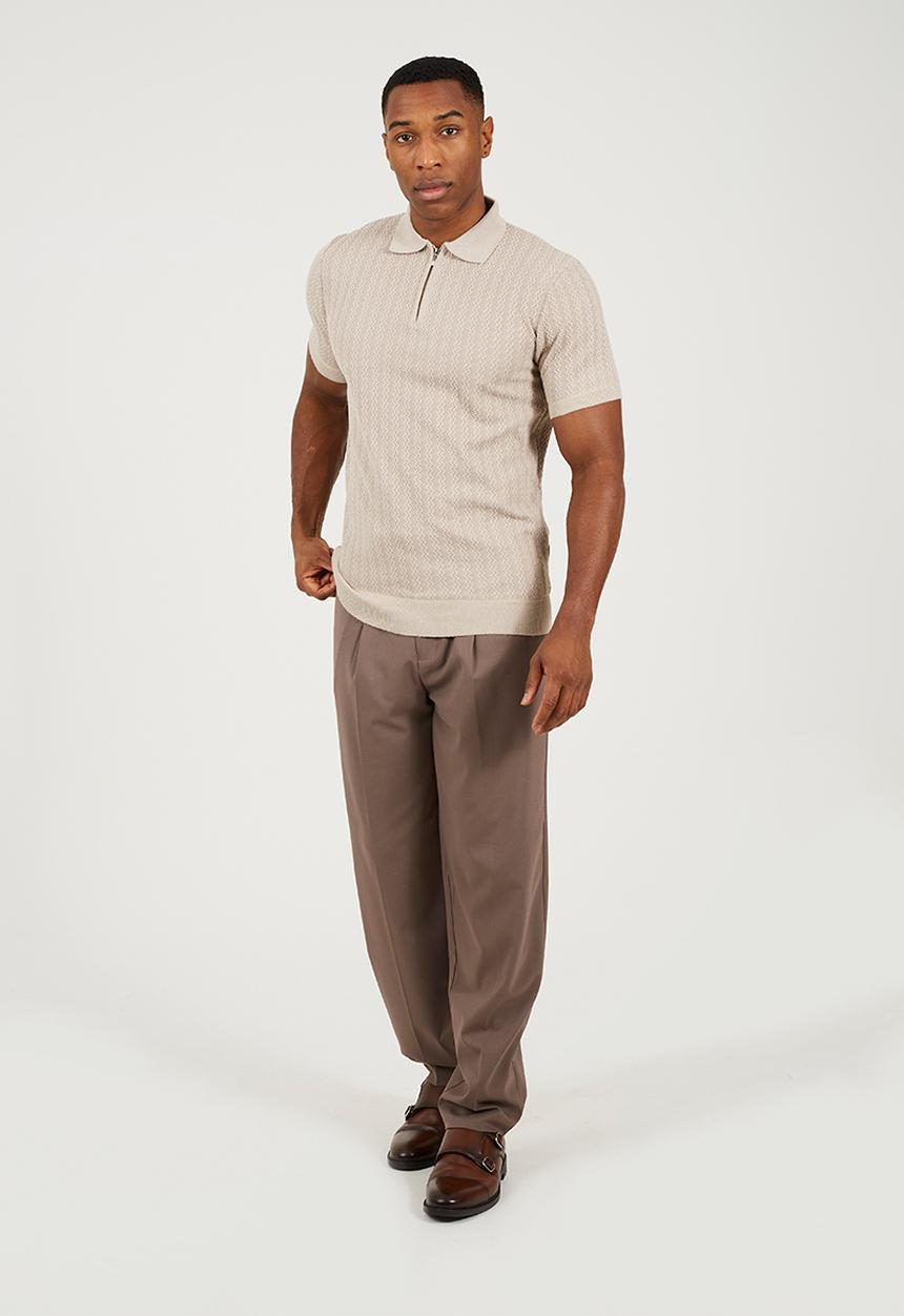 Brave Soul - Polo Neck - Stone Marl