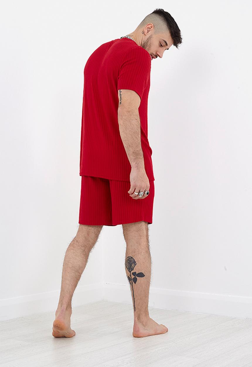 Brave Soul - Ribbed Loungewear Set  - Red