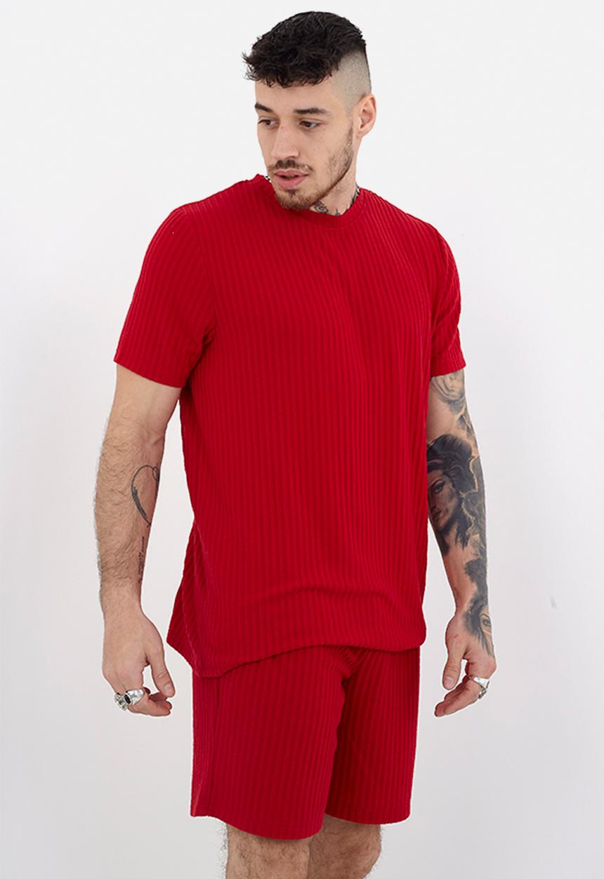 Brave Soul - Ribbed Loungewear Set  - Red