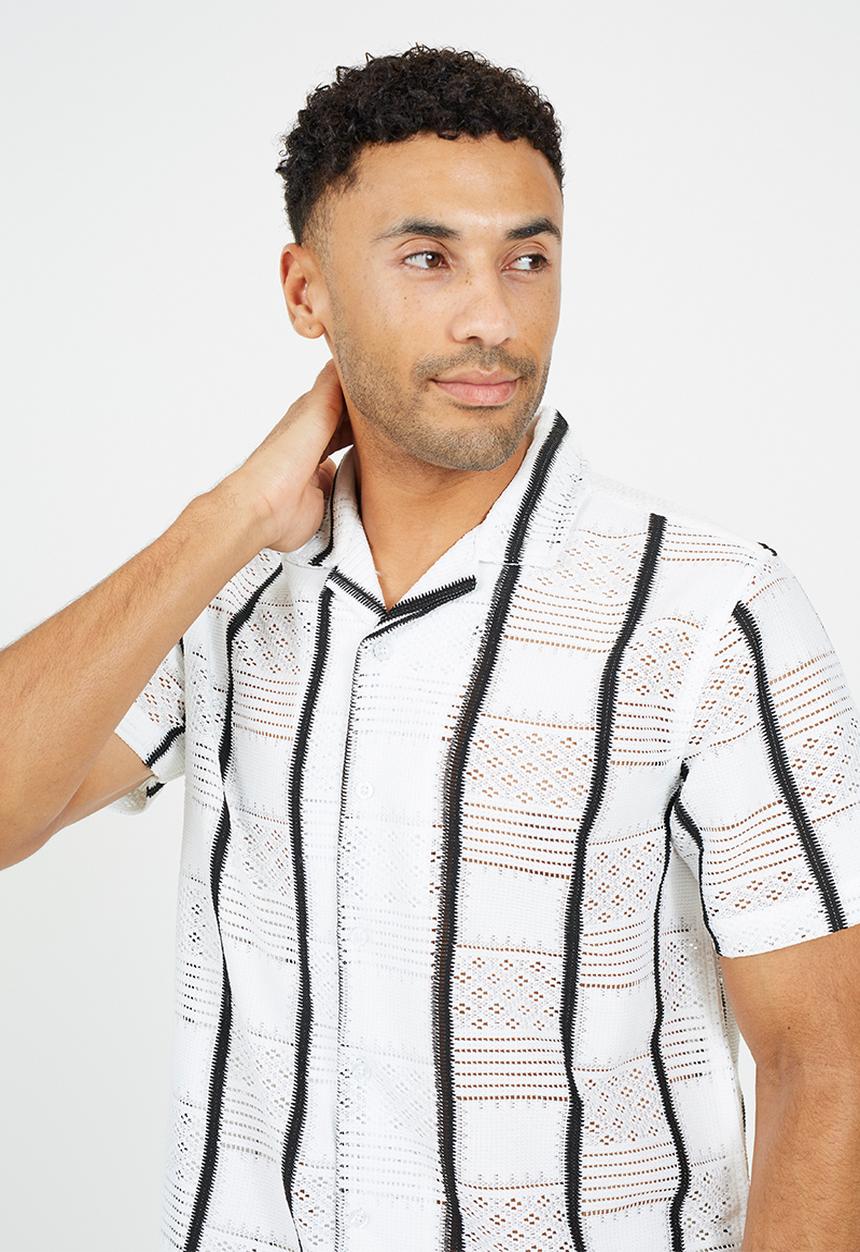 Brave Soul - Collar Shirt - White/Black