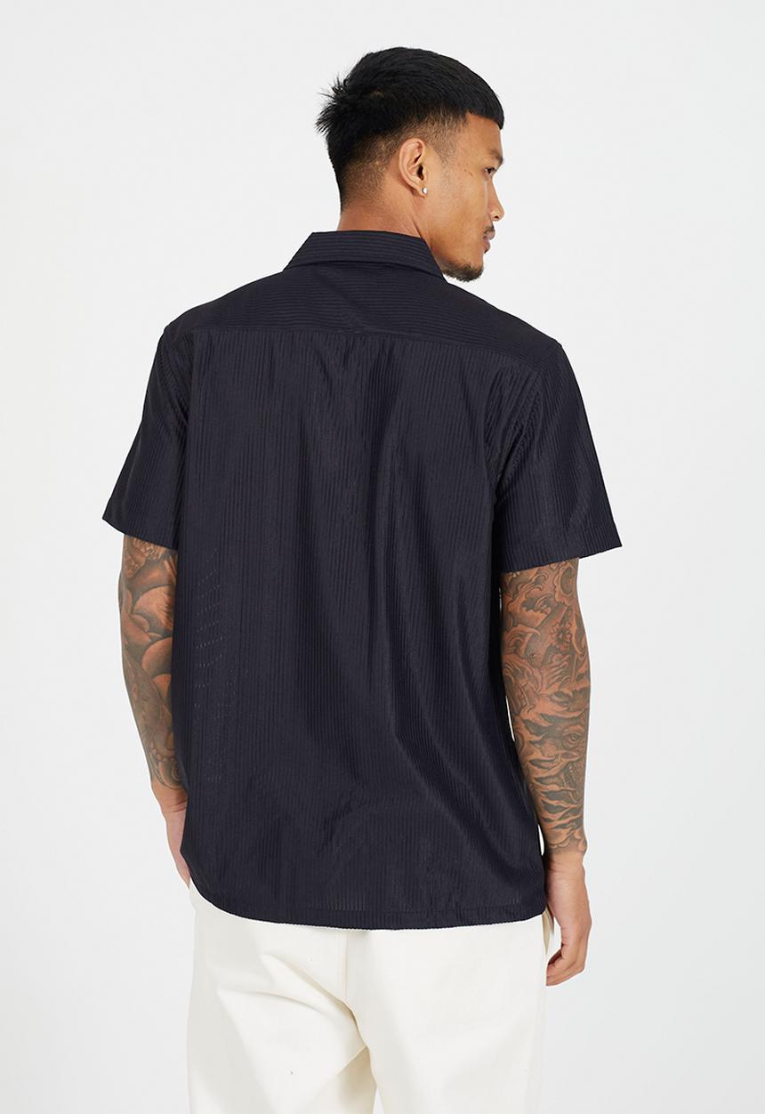 Brave Soul - Revere Collar Shirt - Black