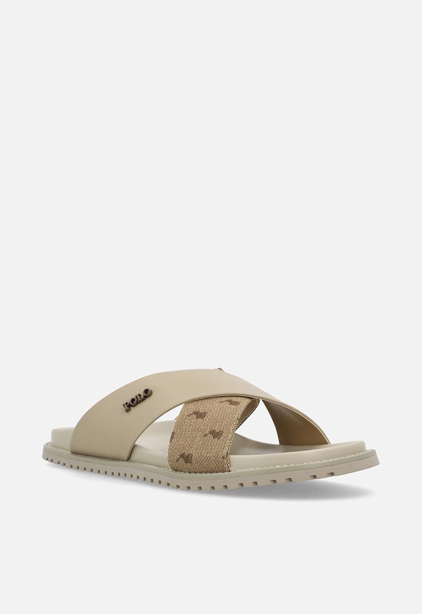 POLO - Cross strap jacquard sandal - taupe