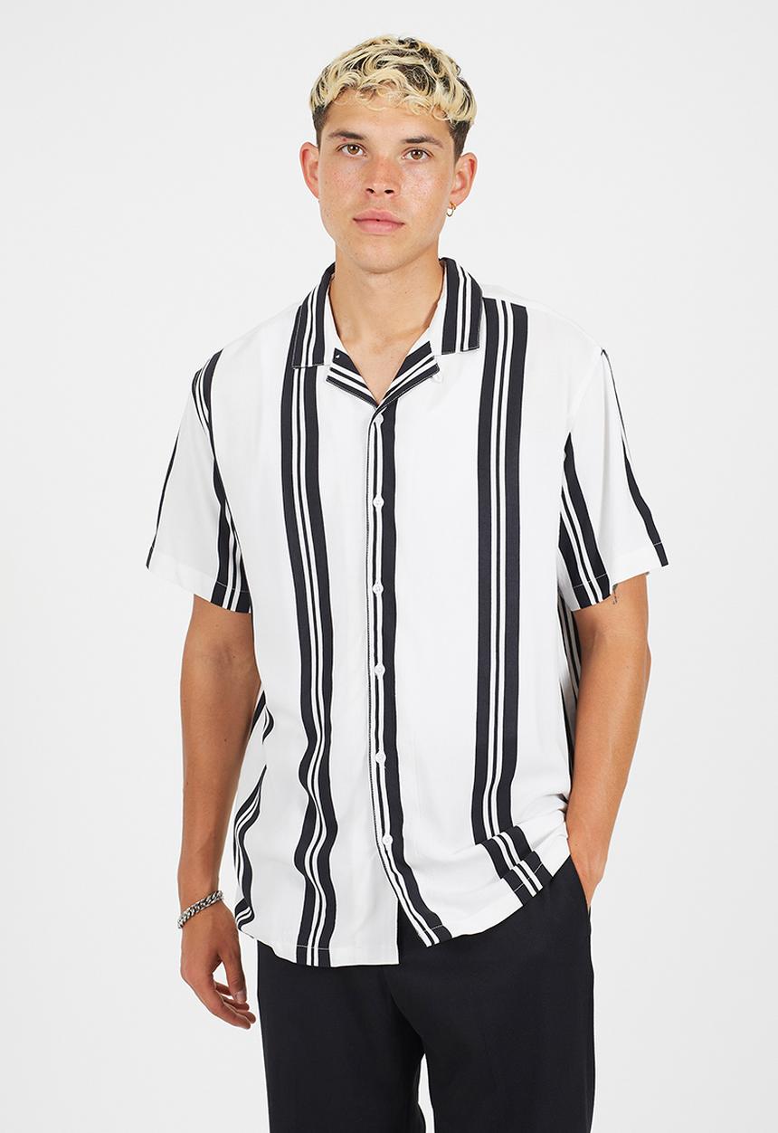 Brave Soul - Collar Shirt - Optic White / Jet Black