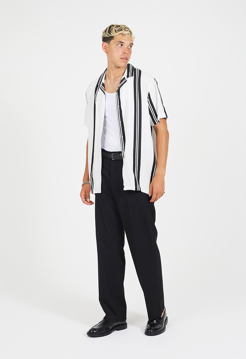 Brave Soul - Collar Shirt - Optic White / Jet Black