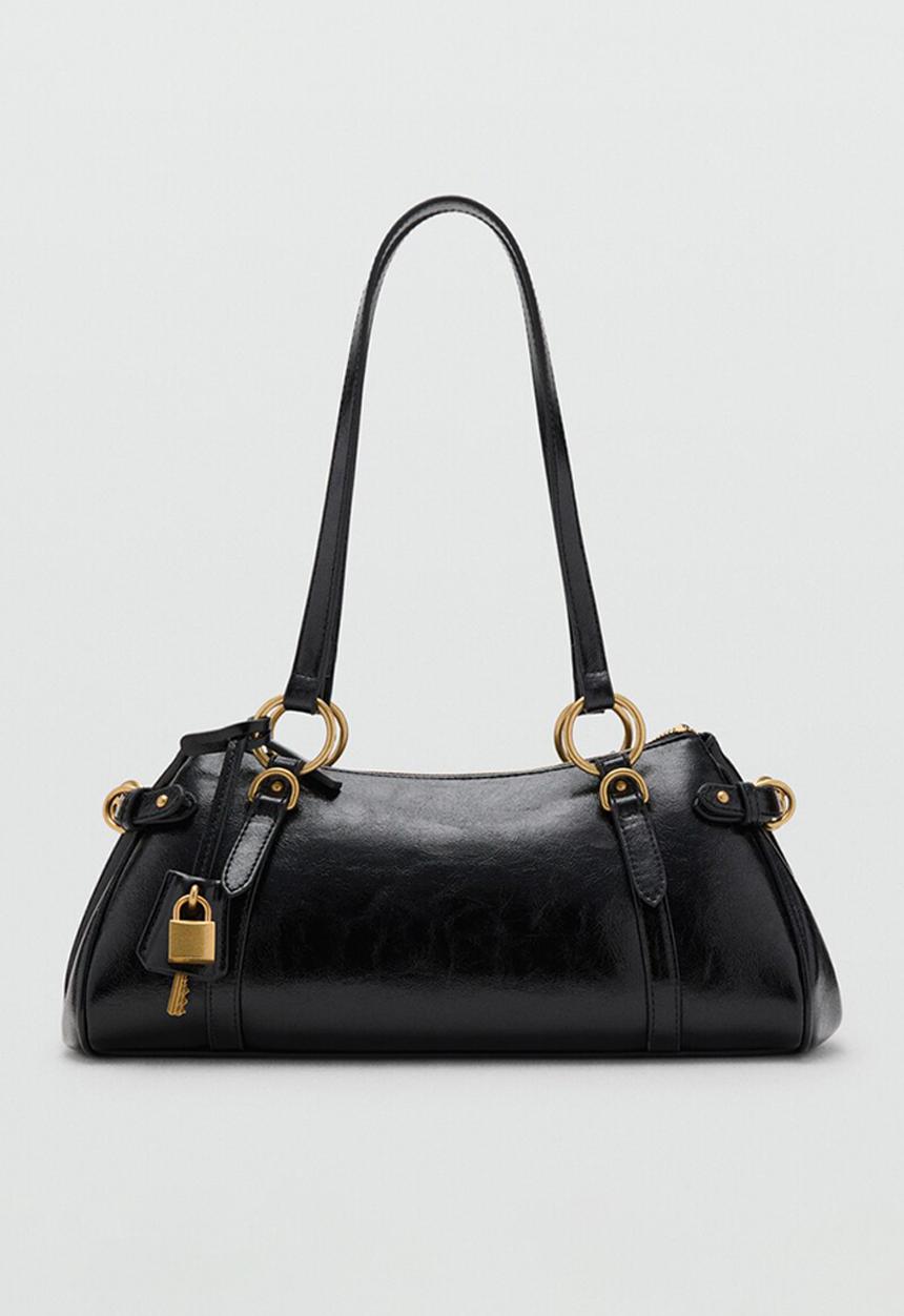 MANGO - Dru shoulder bag - dark brown