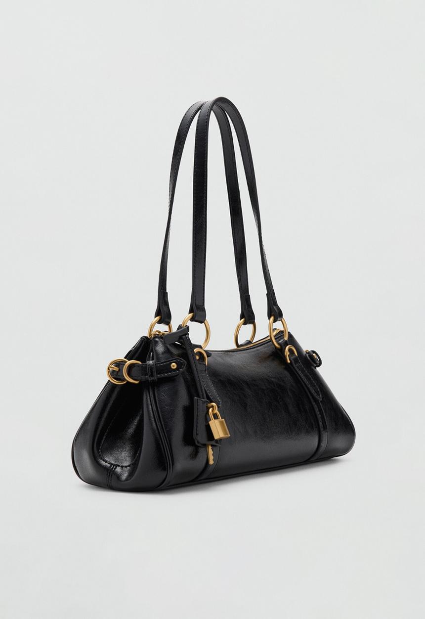 MANGO - Dru shoulder bag - dark brown
