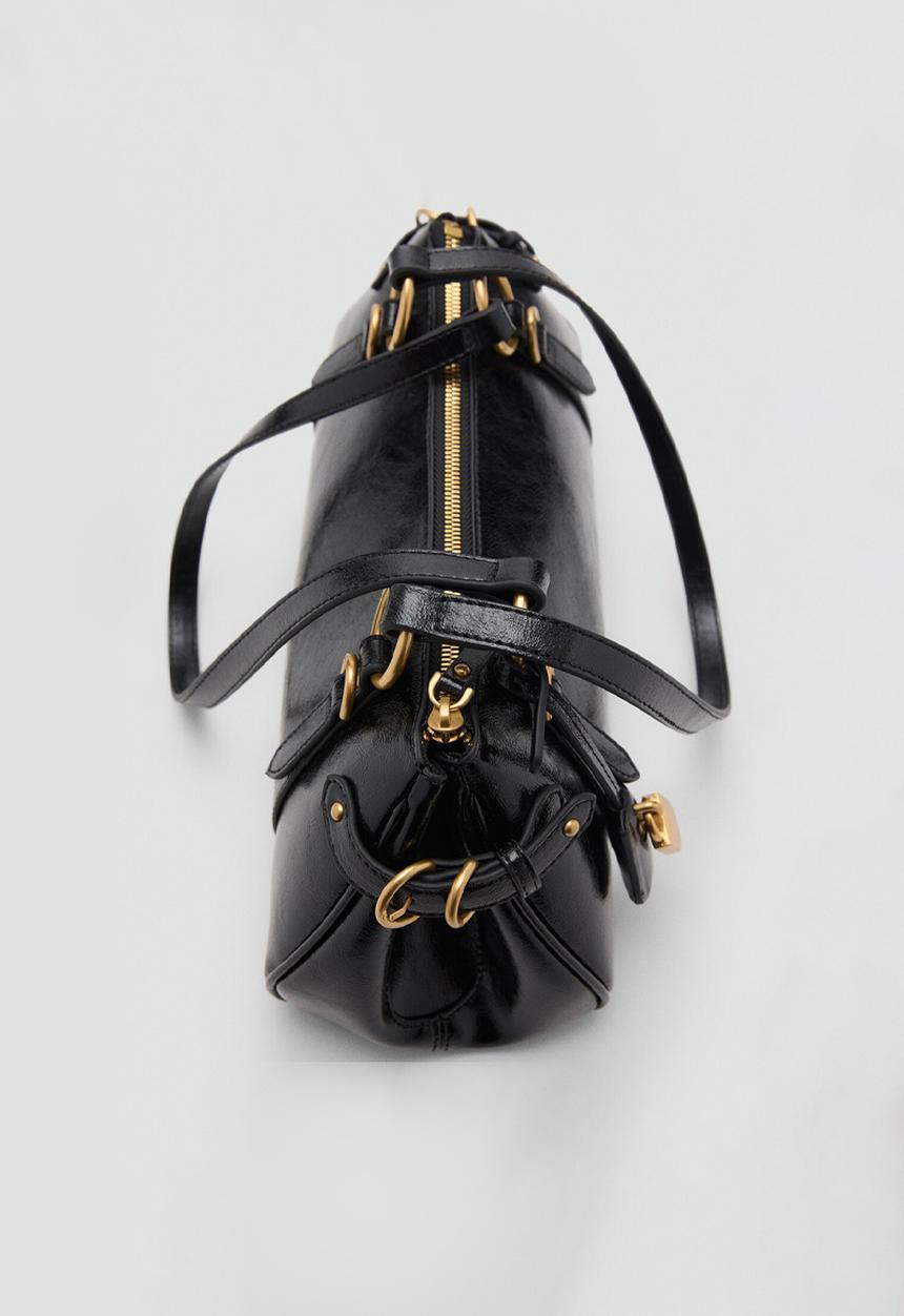MANGO - Dru shoulder bag - dark brown