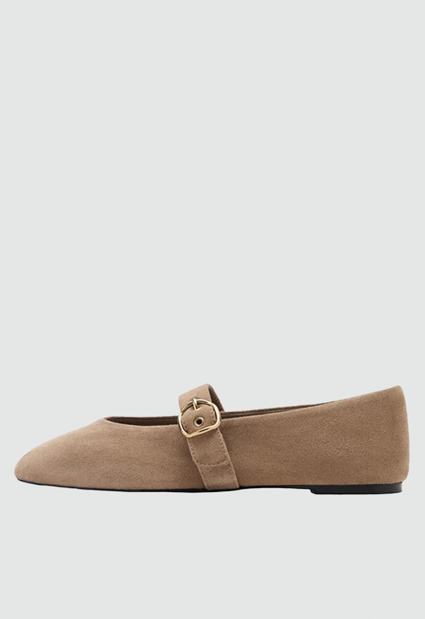 MANGO - Dor suede pump - light pastel brown