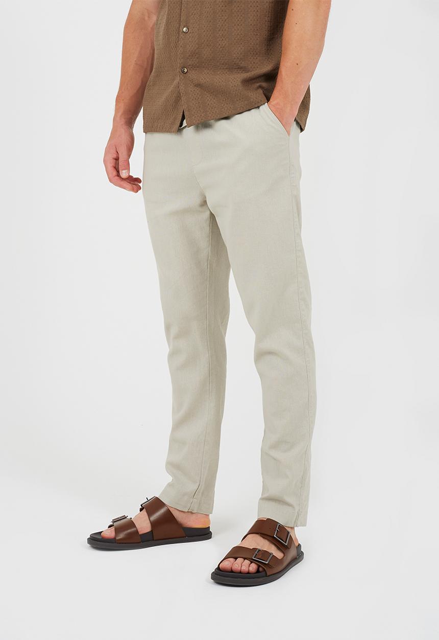 Brave Soul - Cotton/Linen Pant - Light Stone