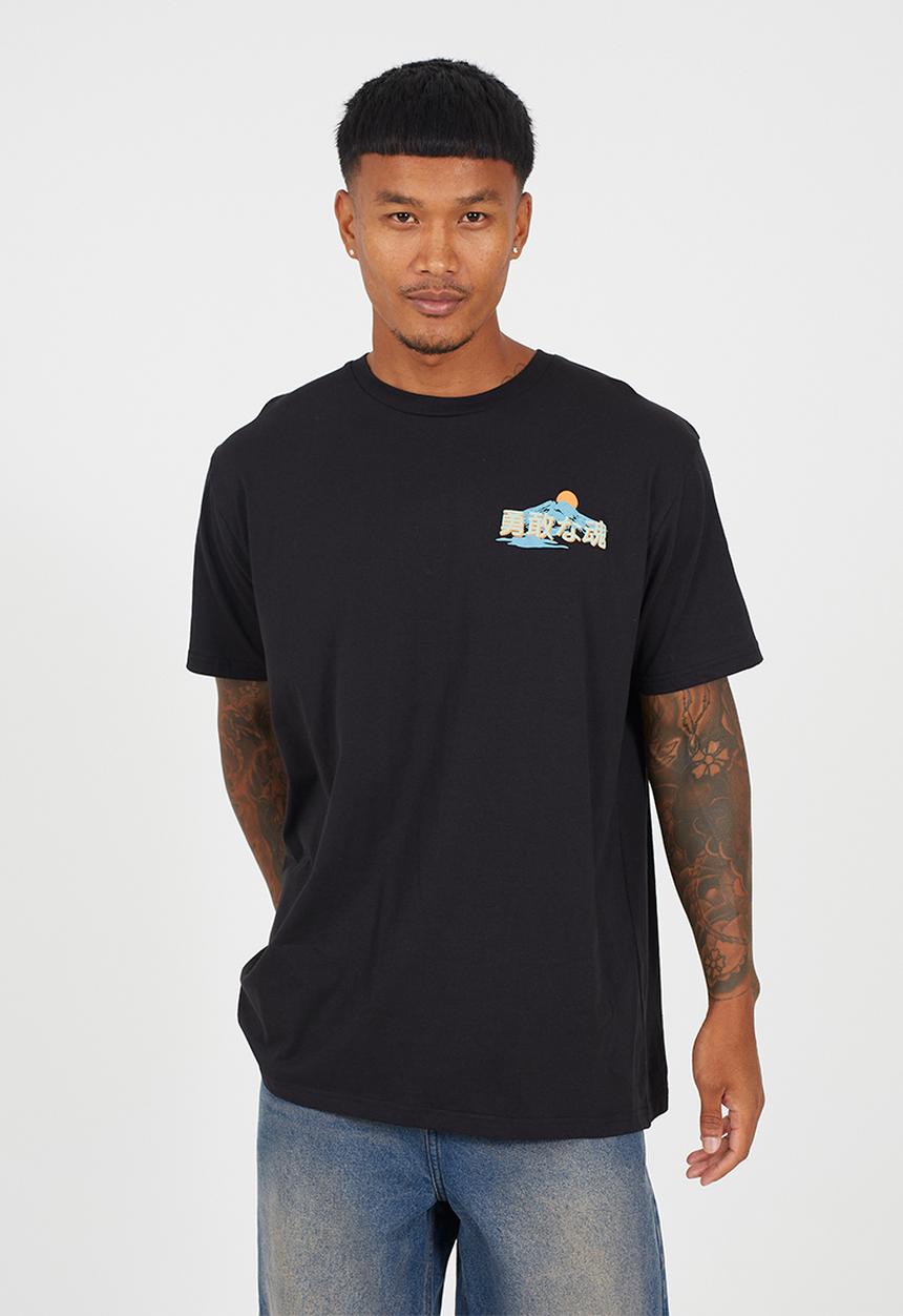 Brave Soul - Oversized Fit Crew Neck Tshirt - Jet Black