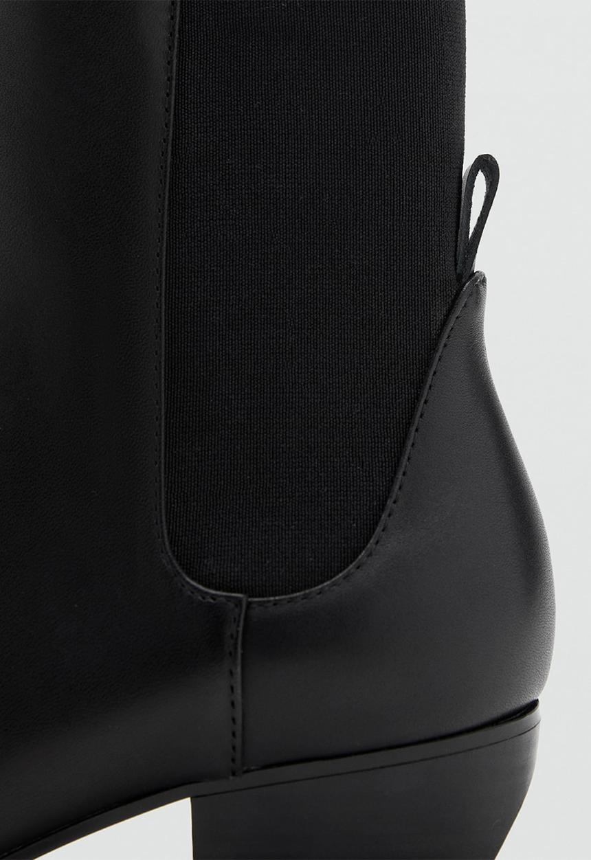 MANGO - Super1 leather ankle boot - black
