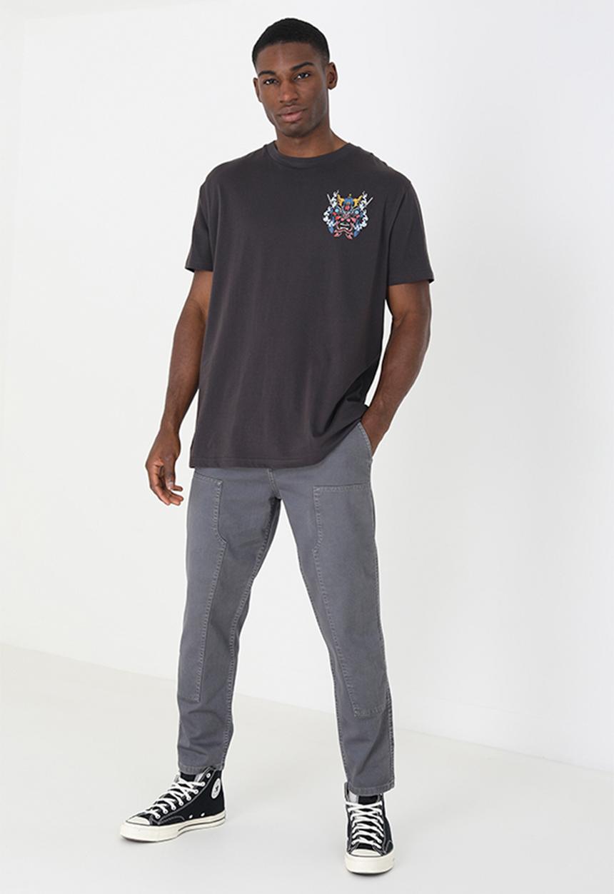 Brave Soul - Oversized Fit Crew Neck Tshirt - Charcoal