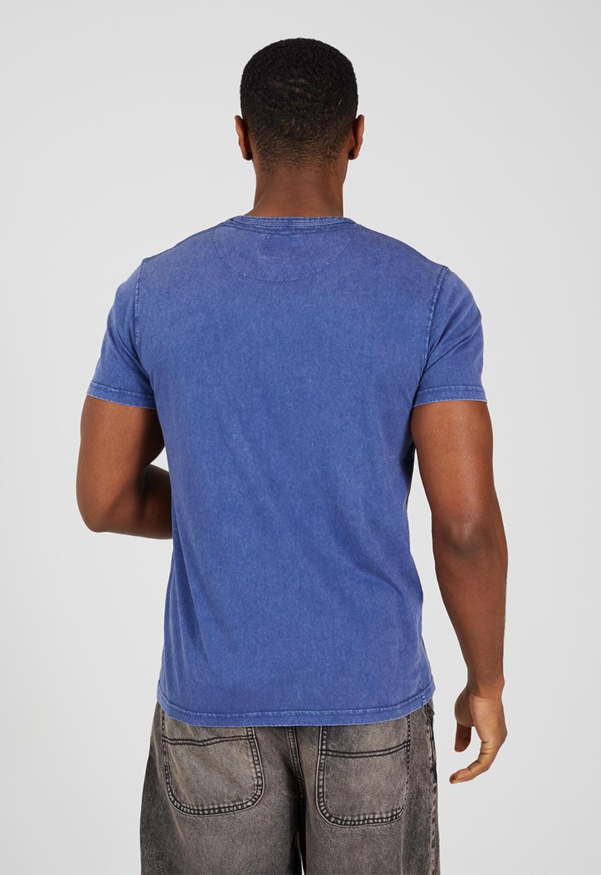 Brave Soul - Crew Neck T-shirt - Denim Blue Acid Wash